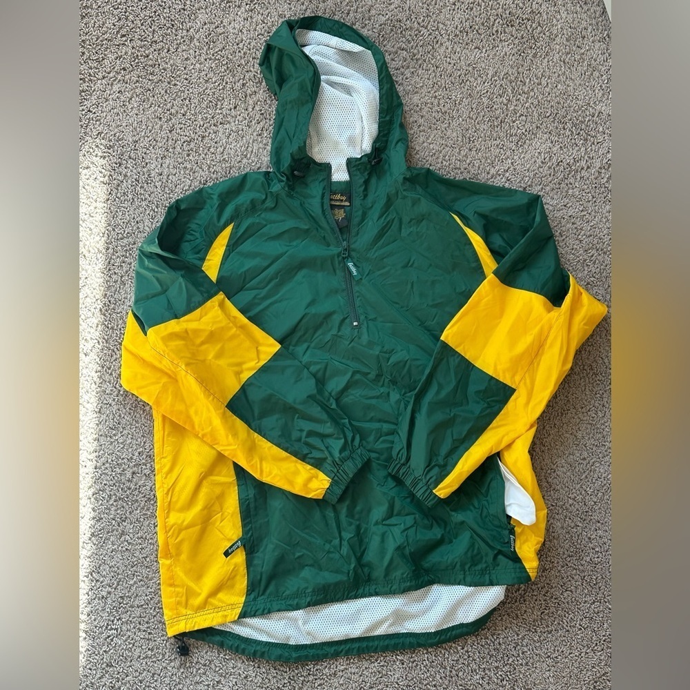 Eastbay green and yellow windbreaker jacket